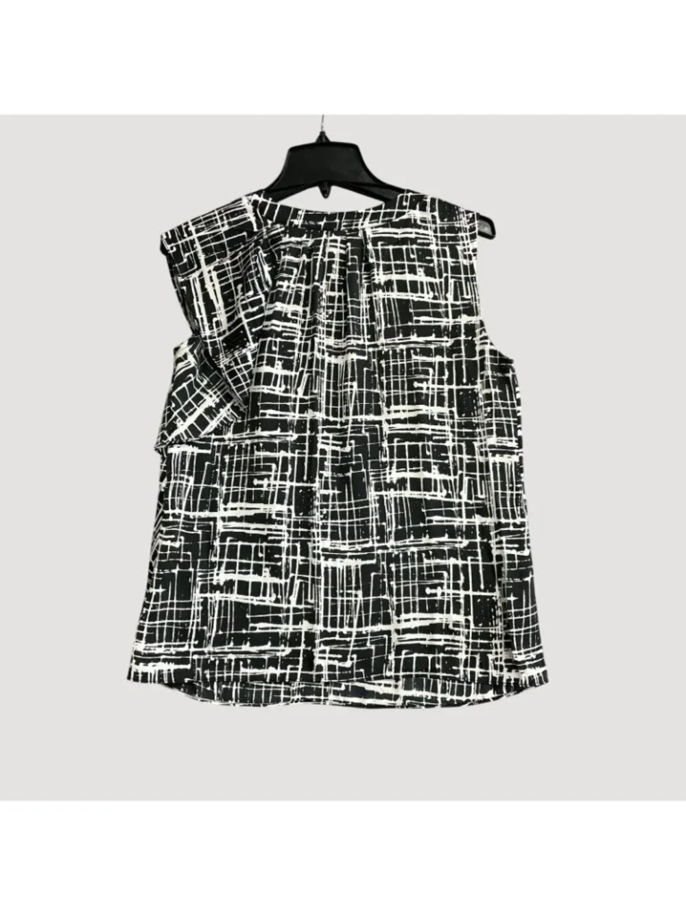 Michael Kors Women's 4 Abstract Sleeveless Ruffle Chiffon Blouse P0268